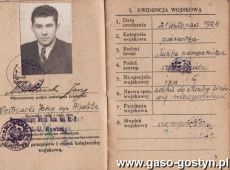 908.Ksiazeczka wojskowa Jerzego Niestrawskiego, syna Hipolita, burmistrza Gostynia rozstrzelanego przez Niemcow w 1939 r.