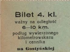 921.Bilet Gostynskiej Kolei Powiatowej (1934 r.)