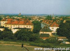 9211.Widok na Gostyn z dachu Szkoly Podstawowej nr 3 - pocztowka z okresu PRL-u