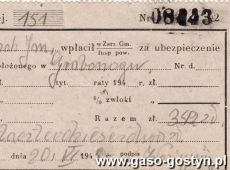 966.Ubezpieczeniowy dowod wplaty (20 czerwca 1948 r.)