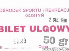 968.Osrodek Sportu i Rekreacji w Gostyniu - bilet ulgowy na basen (2 sierpnia 1996 r.)