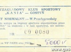 969.Bilet wstepu na mecz pilki noznej MZKS  Kania Gostyn