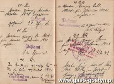 979.Ksiazeczka czynszowa Lorenza (Wawrzyna) Sury comiesiecznego placenia czynszu w wysokosci 40 marek od grudnia 1940 r. do stycznia 1945 r. (Gostyn, 1940-1945 r.)