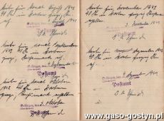 981.Ksiazeczka czynszowa Lorenza (Wawrzyna) Sury comiesiecznego placenia czynszu w wysokosci 40 marek od grudnia 1940 r. do stycznia 1945 r. (Gostyn, 1940-1945 r.)