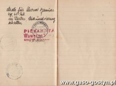 986.Ksiazeczka czynszowa Lorenza (Wawrzyna) Sury comiesiecznego placenia czynszu w wysokosci 40 marek od grudnia 1940 r. do stycznia 1945 r. (Gostyn, 1940-1945 r.)