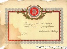 999.Telegram z zyczeniami z okazji srebrnych godow (Gostyn, 1931 r.)