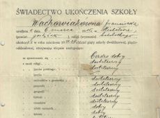 Swiadectwo szkolne Franciszki Dopieraly ( z d. Wachowiak) - 1929 r.